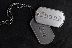 Old Military Dog Tags Thank You